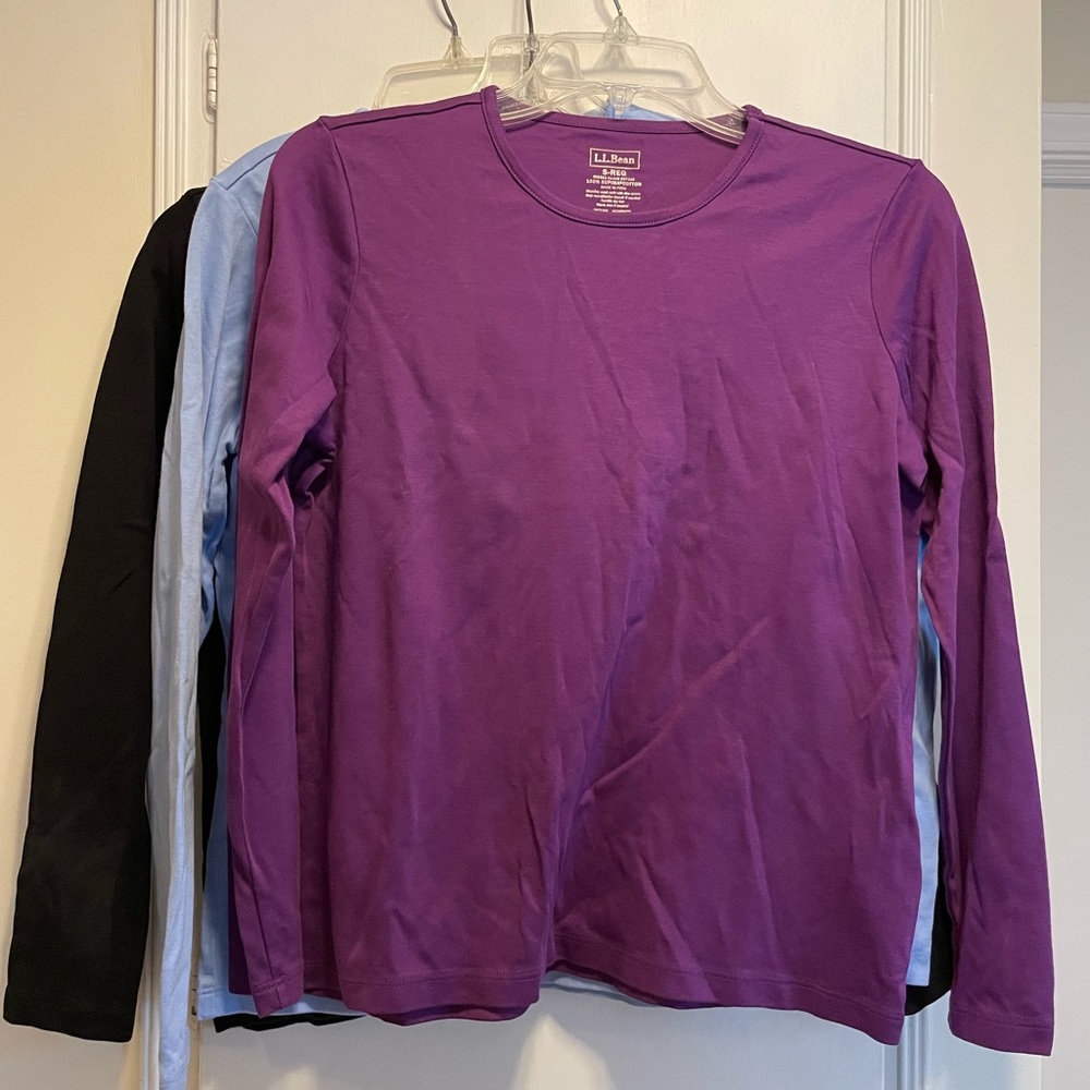 Bundle of 3 L.L. Bean size S pima cotton long-sleeved shirts